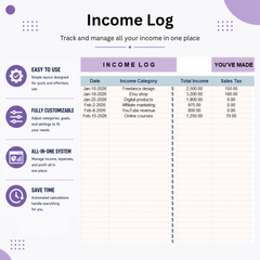 Simple Bookkeeping Spreadsheet for Small Business