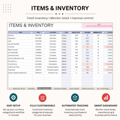 Inventory & Manufacturing Management Template
