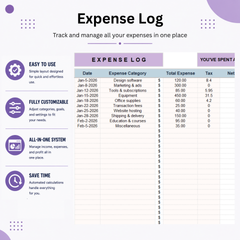 Simple Bookkeeping Spreadsheet for Small Business
