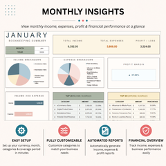 Simple Bookkeeping Spreadsheet | All-In-One Finance Tracker